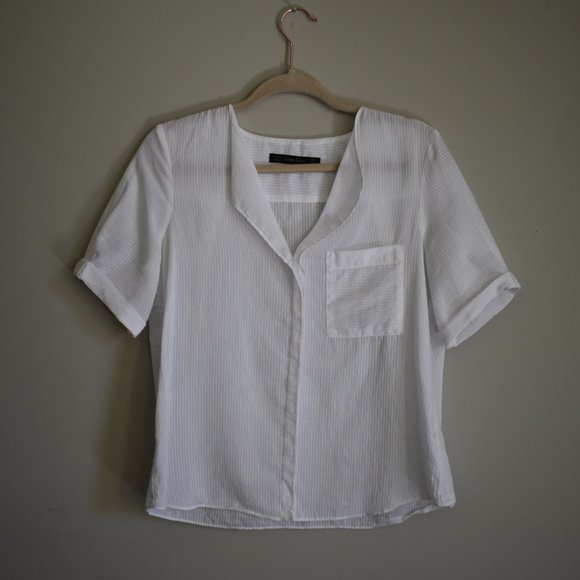 Zara Basic White Top size S - Picture 2 of 4